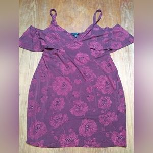 NWOT Le Chateau Size Large Purple Cold Shoulder Bodycon Dress or Tunic S…